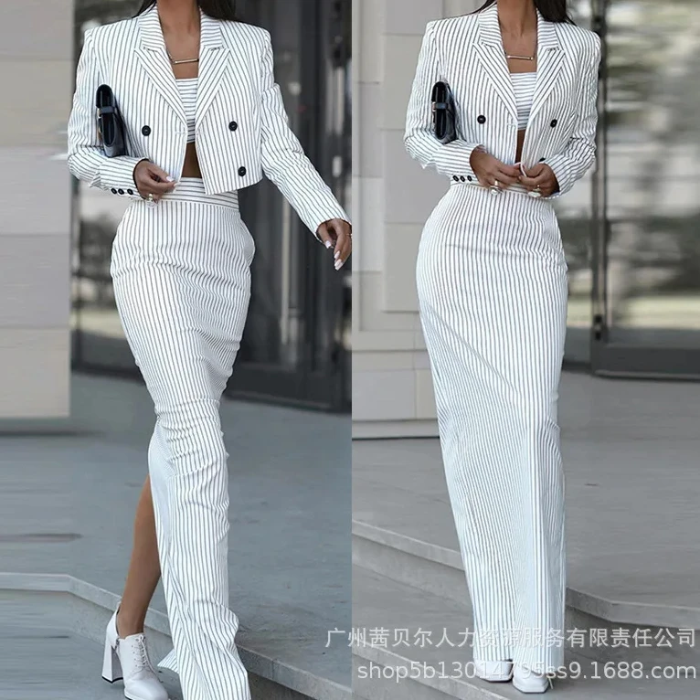Pencil Skirt Midi - مخطط السترة معطف و الشق تنورة