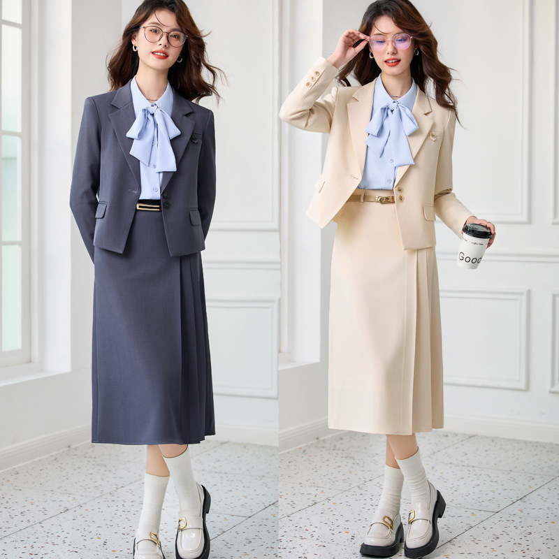 Women'S Formal Wear Petite - طقم بدلة نسائية رمادية للربيع والخريف،
