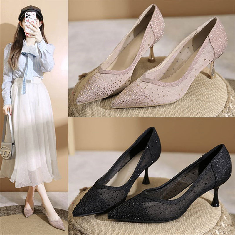 Women'S Work Fashion - صنادل بكعب عالٍ سهلة الارتداء -