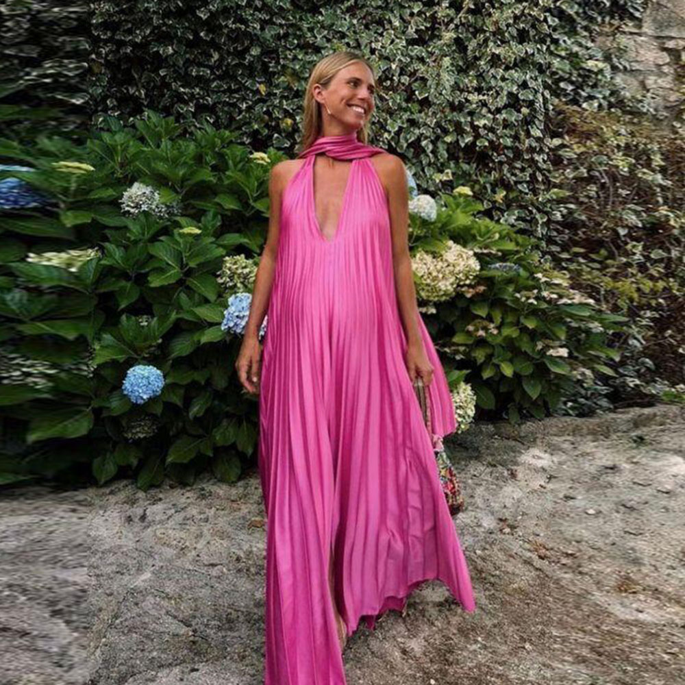 Formal Dress Female - فساتين سهرة حمراء بتصميم رقبة على