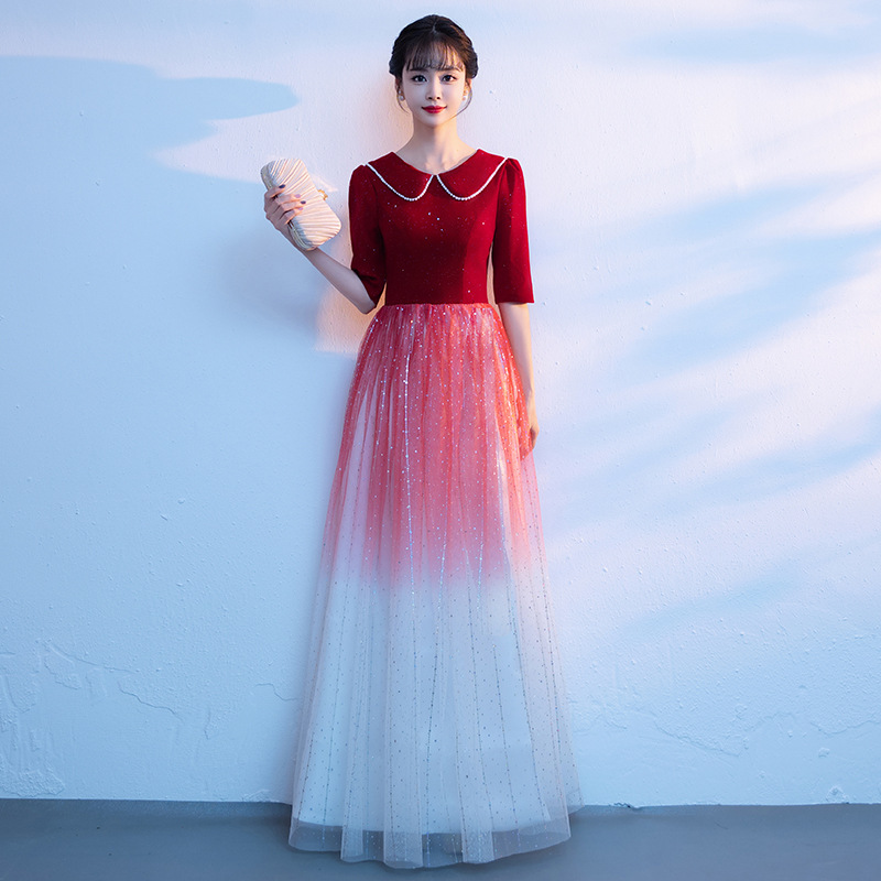 Women Formal Wear For Meeting - فستان سهرة أحمر أنيق للنساء، زي