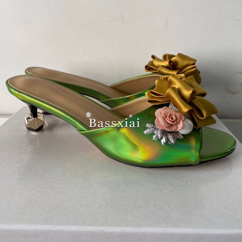 كريستال ديكور اليدوية زهرة الص - مراجعة Kitten Heel Women وسعره