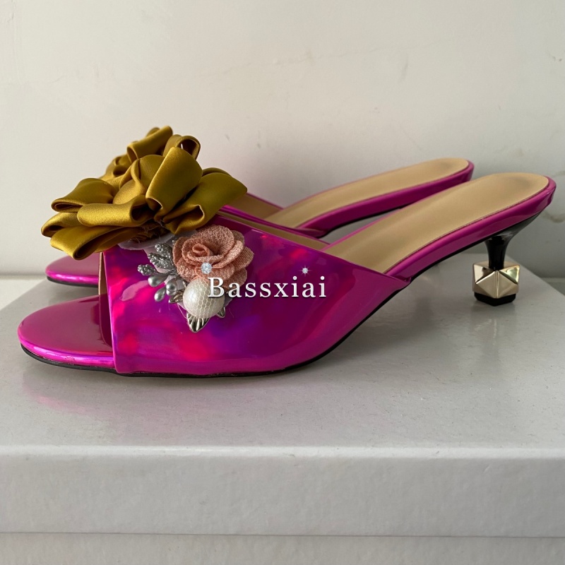 كريستال ديكور اليدوية زهرة الص - مراجعة Kitten Heel Women وسعره