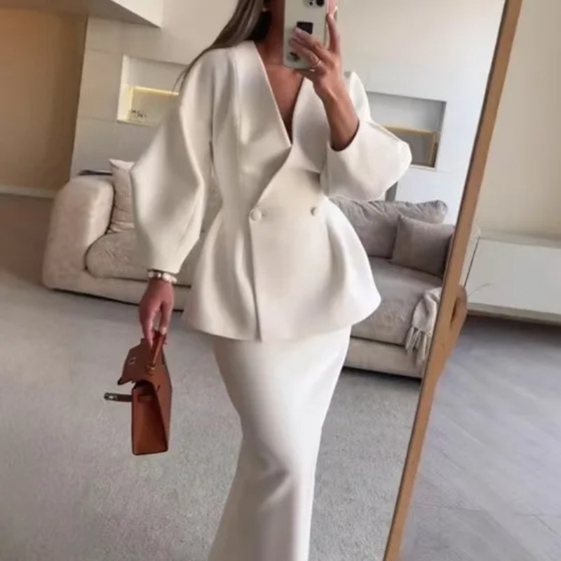 طقم نسائي من قطعتين أنيق يتكون - مراجعة Women Formal Wear For Meeting وسعره