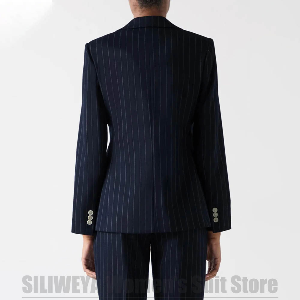 بدلة نسائية مخططة باللون الأزر - مراجعة Women Formal Wear For Meeting وسعره