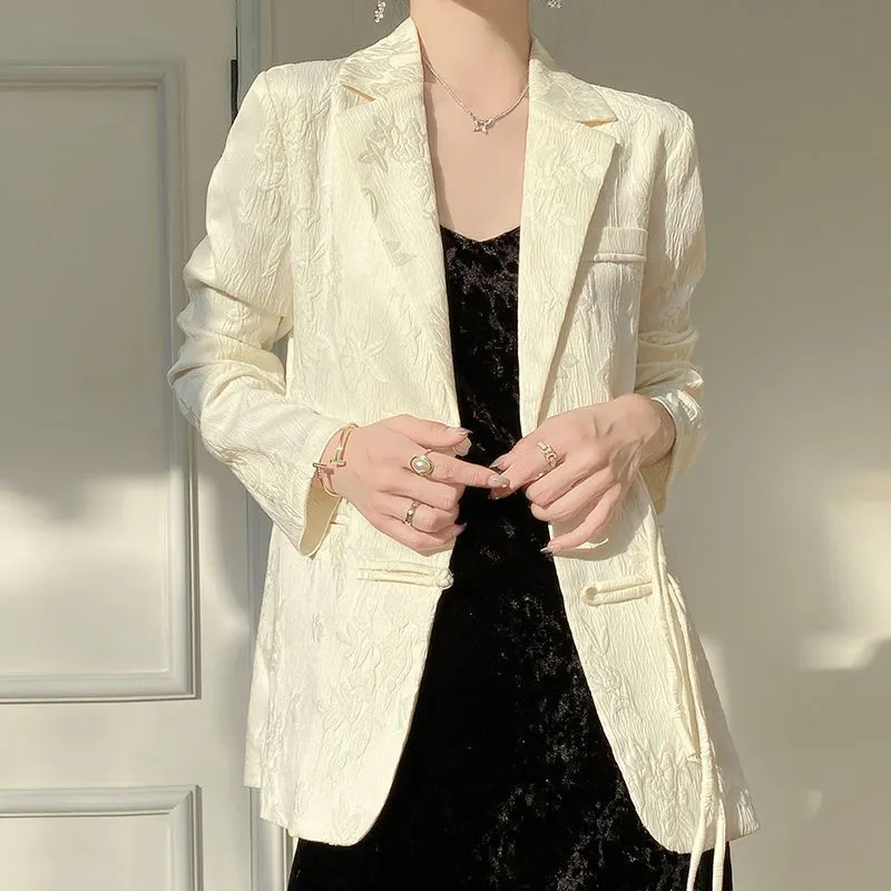 جاكيت بليزر نسائي أبيض منقوش ب - مراجعة Women Formal Wear Office وسعره