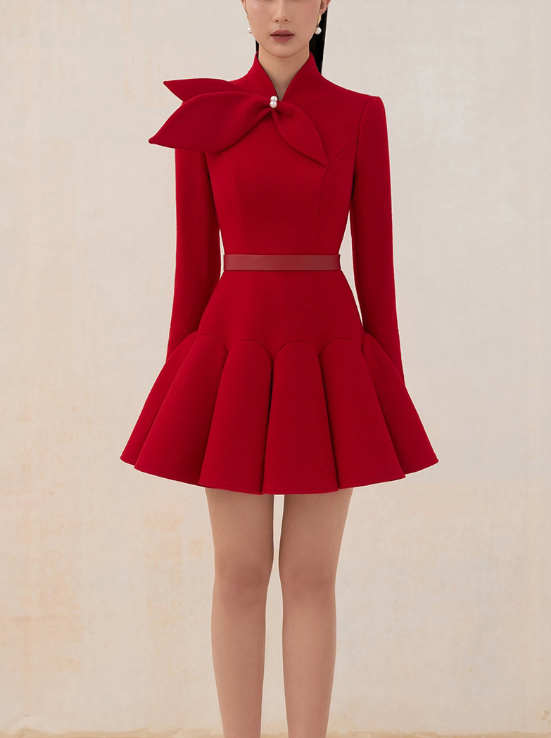 متجر خياط فستان من الصوف الأحم - مراجعة Formal Dress Female وسعره