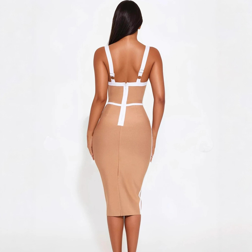 فستان سهرة أبيض بحافة مشمشية ا - مراجعة Women'S Formal Dinner Wear وسعره